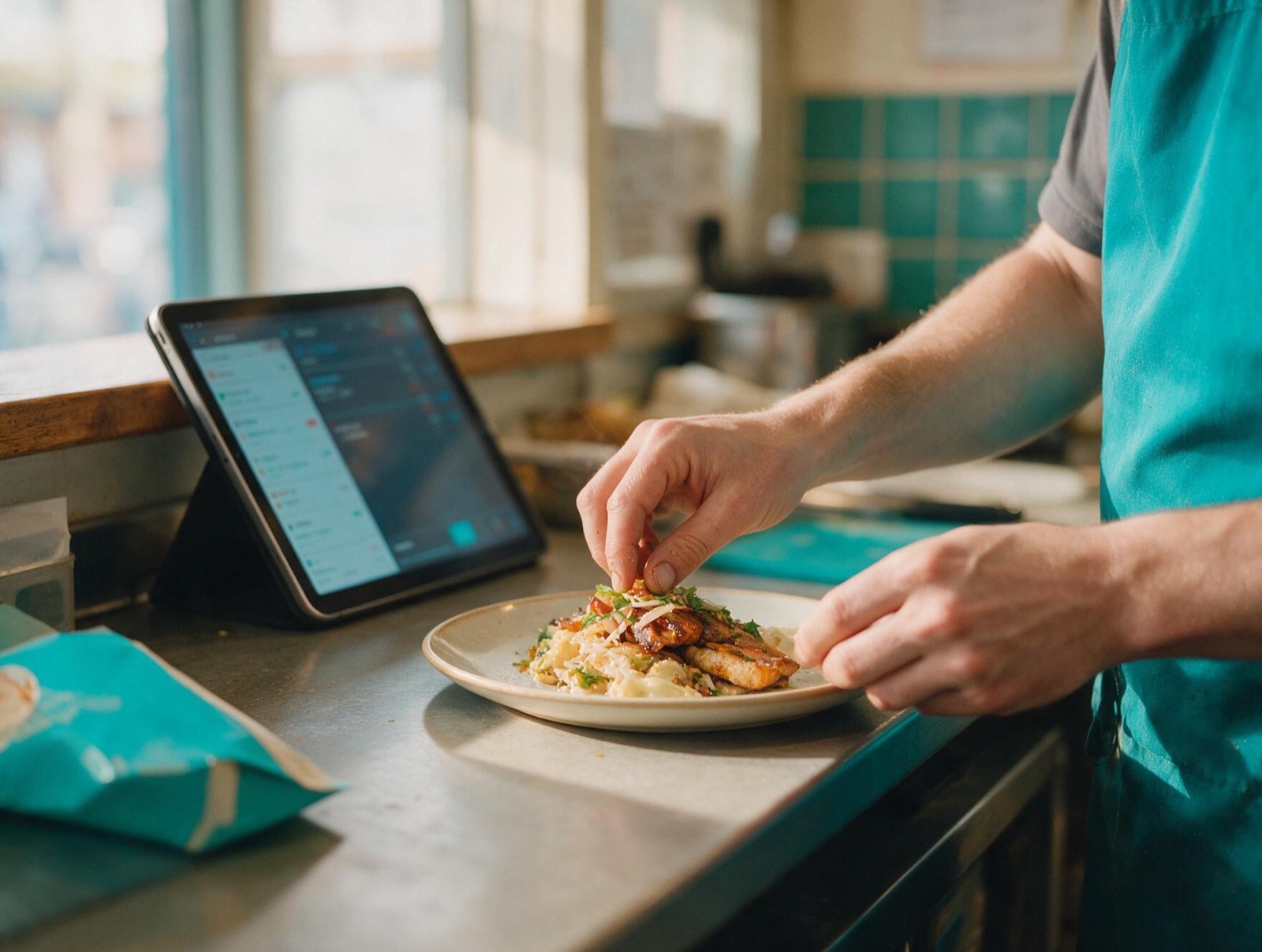 Inside a busy independent takeaway kitchen at the pass